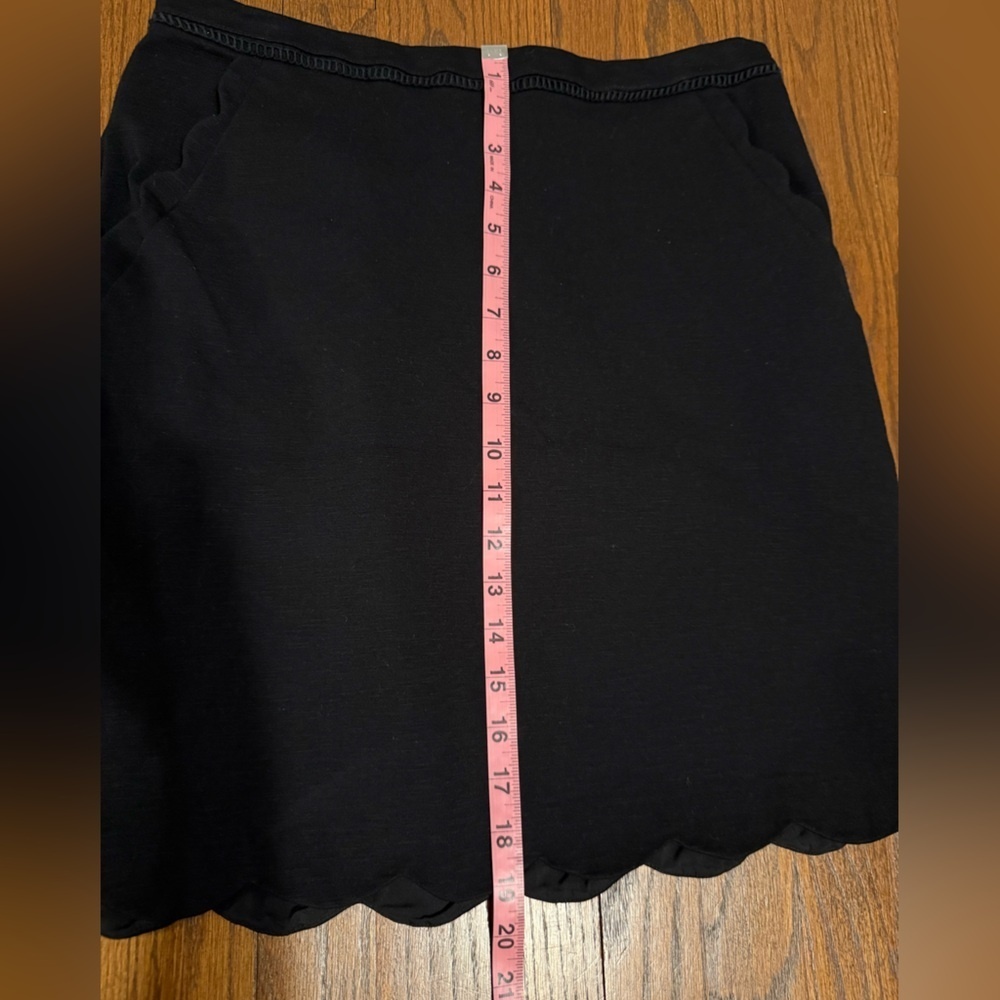 Skies Are Blue Black Scalloped Hem Professional Work Casual Pull-on Skirt L - Picture 6 of 6